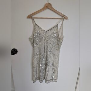 Elegant Silver Sequin Dress, Altar'd State.